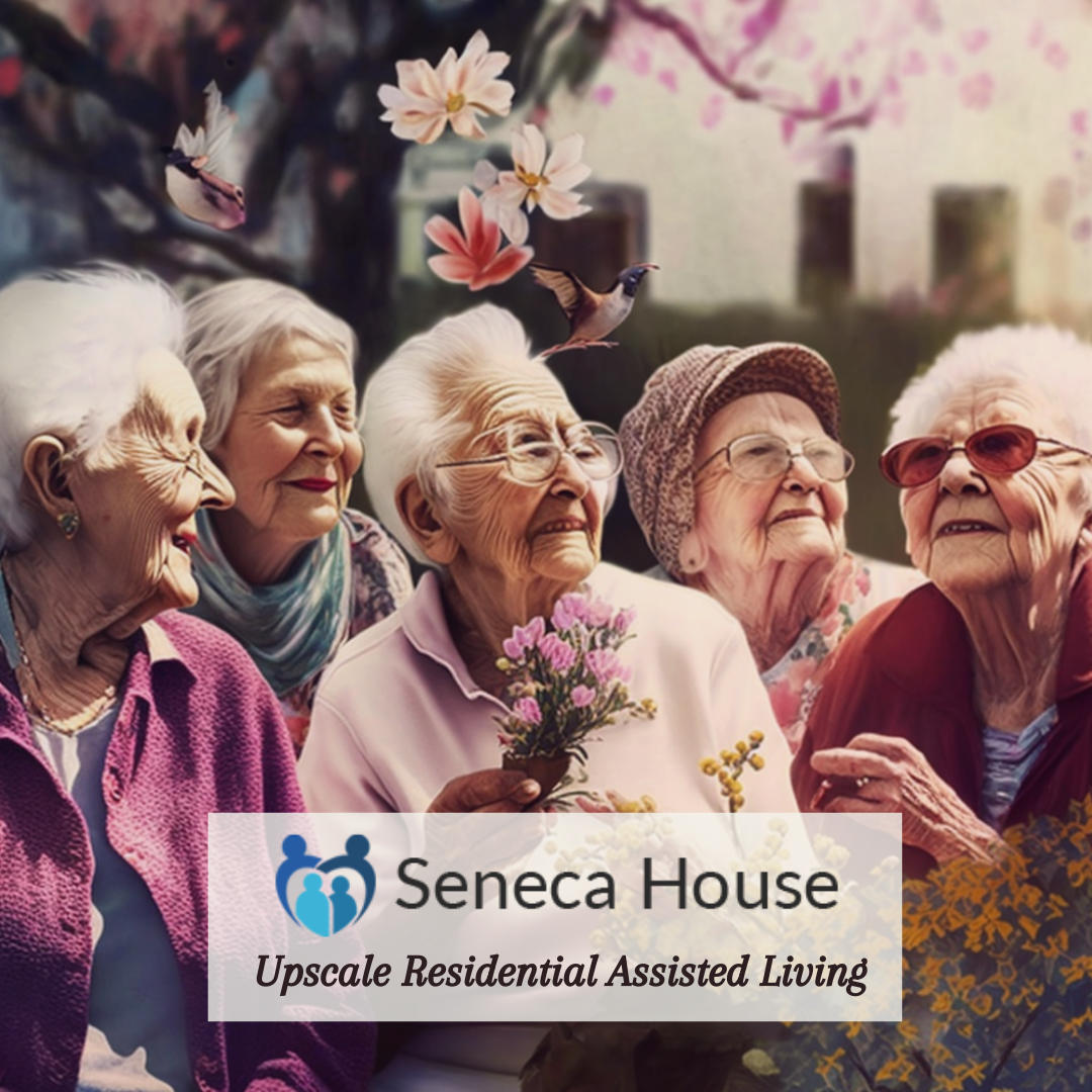 Seneca House Residential Assisted Living, providing upscale assisted living in a real family home. Compassionate care. Prepared meals, activities, and landscaped exterior. Private rooms and bathrooms available. Give us a call for a tour.